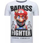 Local Fanatic, Fight Club Mario Bros - Herren T-Shirt - 13-6219W White, Herren, Größe: S