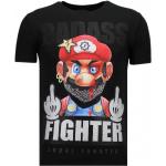 Local Fanatic, Fight Club Mario Bros - Herren T-Shirt - 13-6219Z Black, Herren, Größe: L