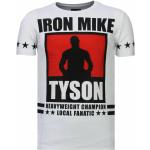 Local Fanatic, Iron Mike Tyson Rhinestone - Herren T-Shirt - 13-6212W White, Herren, Größe: XL