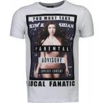Local Fanatic, Kim Kardashian Rhinestone - Herren T-Shirt - 4779W White, Herren, Größe: L
