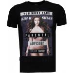 Local Fanatic, Kim Kardashian Rhinestone - Herren T-Shirt - 4779Z Black, Herren, Größe: 3XL