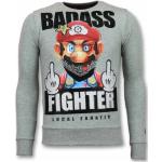Local Fanatic, Mario Fight Club Sweater - Herrenpullover - 11-6298G Gray, Herren, Größe: 2XL