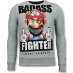 Local Fanatic, Mario Fight Club Sweater - Herrenpullover - 11-6298G Gray, Herren, Größe: M