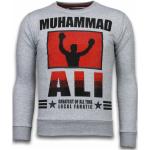 Reduzierte Graue Langärmelige Local Fanatic Muhammad Ali Herrensweatshirts aus Baumwolle Größe XXL 
