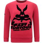 Reduzierte Rote Langärmelige Local Fanatic Herrensweatshirts aus Baumwolle Größe XL 