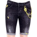 Reduzierte Schwarze Local Fanatic Jeans-Shorts aus Baumwolle maschinenwaschbar für Herren für den für den Sommer 