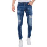 Reduzierte Blaue Local Fanatic Slim Fit Jeans mit Knopf aus Baumwolle für Herren 