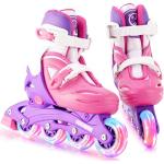 Locavun Verstellbare Inline-Skates für Mädchen, Jungen, Kinder mit leuchtenden Rädern, beleuchtete Hartschalen-Rollerblades für den Innen- und Außenbereich