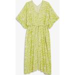 Limettengrüne Animal-Print Kurzärmelige Monki Mini V-Ausschnitt Sommerkleider für Damen Größe XXL für den für den Sommer 