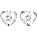 Silberne Elegante Herzohrstecker mit Herz-Motiv aus Silber für Damen zur Hochzeit 