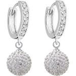 Silberne Minimalistische Strass Ohrringe aus Silber für Damen für die Braut 