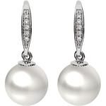 Silberne Elegante Runde Perlenohrstecker aus Edelstahl mit Echte Perle für Damen 