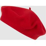Rote Unifarbene Loevenich Baskenmützen aus Wolle für Damen Einheitsgröße 