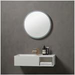 Reduzierte Silberne Runde Badspiegel & Badezimmerspiegel 60 cm beleuchtet 