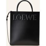 Schwarze Loewe Lederhandtaschen mit Reißverschluss aus Glattleder für Damen 