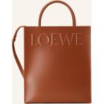 Braune Loewe Lederhandtaschen mit Reißverschluss aus Glattleder für Damen 