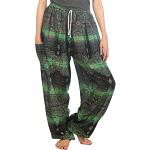 Grüne Boho Pyjamahosen aus Viskose für Damen Größe M Petite für den für den Sommer 