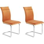 Reduzierte Orange Gesteppte Moderne Loft24 Freischwinger Stühle aus Samt gepolstert Breite 0-50cm, Höhe 50-100cm, Tiefe 50-100cm 