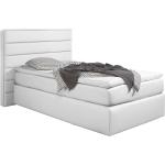 Weiße Moderne Loftscape Betten mit Matratze aus Kunstleder 100x200 