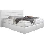 Weiße Moderne Loftscape Betten mit Matratze aus Kunstleder 160x200 