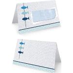 Blaue Tischkarten & Platzkarten mit Tiermotiv aus Papier 