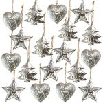 Reduzierte Silberne Weihnachtsanhänger mit Hirsch-Motiv glänzend zum Hängen 