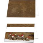 Braune Tischkarten & Platzkarten mit Weihnachts-Motiv 