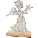 Silberne 15 cm Weihnachtsengel mit Engel-Motiv 