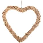 Braune Weihnachtstürkränze mit Herz-Motiv aus Weide zum Valentinstag 
