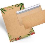 Reduzierte Braune Rustikale Briefpapier & Briefbögen mit Weihnachts-Motiv DIN A4, 100g, 50 Blatt 