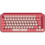 Logitech POP Keys Mechanische kabellose Tastatur mit anpassbaren Emoji-Tasten, Englishes QWERTY-Layout - Pink