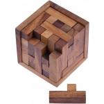 Logoplay Holzspiele Spiel, Packwürfel 125er Cube S - 3D Puzzle - Denkspiel - Knobelspiel - Geduldspiel - Logikspiel im Holzrahmen Holzspielzeug