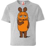 Graue Melierte Logoshirt Die Sendung mit der Maus Bio Nachhaltige Kinder T-Shirts mit Maus-Motiv aus Baumwolle Größe 104 