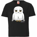 Schwarze Logoshirt Harry Potter Hedwig Bio Nachhaltige Printed Shirts für Kinder & Druck-Shirts für Kinder mit Eulenmotiv aus Baumwolle Größe 176 