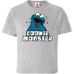 Graue Melierte Logoshirt Sesamstraße Krümelmonster Bio Nachhaltige Kinder T-Shirts aus Baumwolle Größe 116 