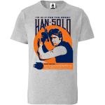 Graue Melierte Logoshirt Star Wars Han Solo Bio Nachhaltige T-Shirts aus Baumwolle für Herren Größe M 