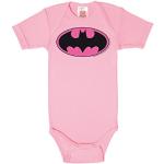Pinke Kurzärmelige Logoshirt Batman Kinderkurzarmbodys aus Baumwolle für Babys Größe 98 