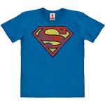 Blaue Kurzärmelige Logoshirt Superman Bio Printed Shirts für Kinder & Druck-Shirts für Kinder Größe 152 