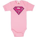 Pinke Kurzärmelige Logoshirt Batman Kinderkurzarmbodys aus Baumwolle für Babys Größe 92 