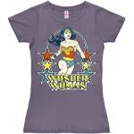 Logoshirt® DC Comics I Wonder Woman I Stars I T-Shirt Print I Damen I kurzärmlig I violett I Lizenziertes Originaldesign I Größe M