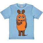 Hellblaue Kurzärmelige Logoshirt Die Sendung mit der Maus Printed Shirts für Kinder & Druck-Shirts für Kinder mit Maus-Motiv aus Baumwolle Größe 152 