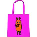 Pinke Logoshirt Die Sendung mit der Maus Stofftaschen & Jutetaschen mit Maus-Motiv aus Baumwolle für Herren 