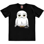 Schwarze Kurzärmelige Logoshirt Harry Potter Hedwig Printed Shirts für Kinder & Druck-Shirts für Kinder mit Eulenmotiv Größe 176 