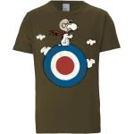 Olivgrüne Die Peanuts Snoopy T-Shirts für Herren Größe XS 