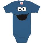 Himmelblaue Kurzärmelige Logoshirt Sesamstraße Krümelmonster Kinderkurzarmbodys aus Baumwolle für Babys Größe 92 