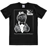 Reduzierte Schwarze Vintage Kurzärmelige Logoshirt Sesamstraße Krümelmonster T-Shirts aus Jersey für Herren Größe 4 XL 
