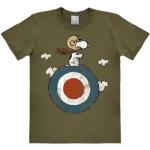 Olivgrüne Kurzärmelige Logoshirt Die Peanuts Snoopy T-Shirts aus Jersey für Herren Größe 3 XL 
