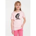 Hellrosa Kurzärmelige Logoshirt Der kleine Maulwurf Rundhals-Ausschnitt Kinder T-Shirts aus Baumwolle Handwäsche Größe 170 