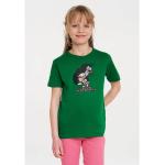 Grüne Kurzärmelige Logoshirt Der kleine Maulwurf Rundhals-Ausschnitt Kinder T-Shirts aus Baumwolle Handwäsche Größe 170 