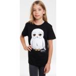 Schwarze Kurzärmelige Logoshirt Harry Potter Hedwig Printed Shirts für Kinder & Druck-Shirts für Kinder mit Tiermotiv Größe 176 